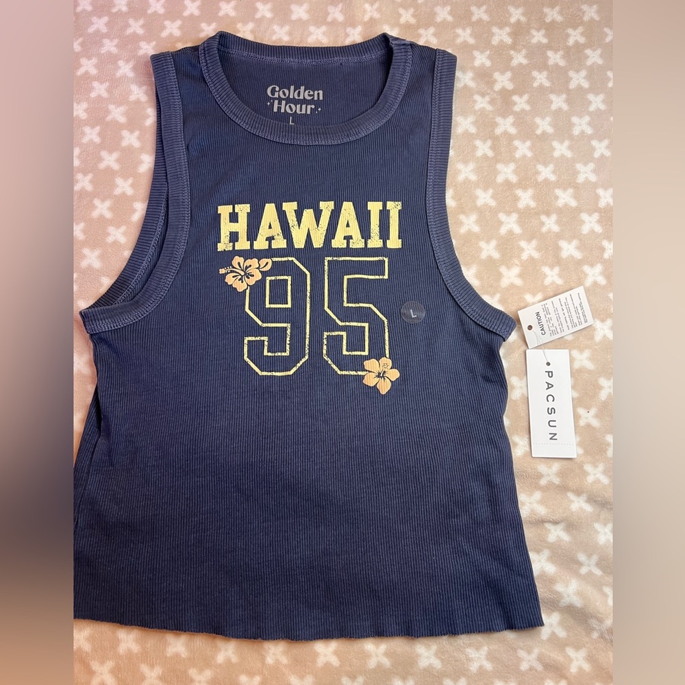Women’s Pacsun Hawaii Blue Tank Top -L